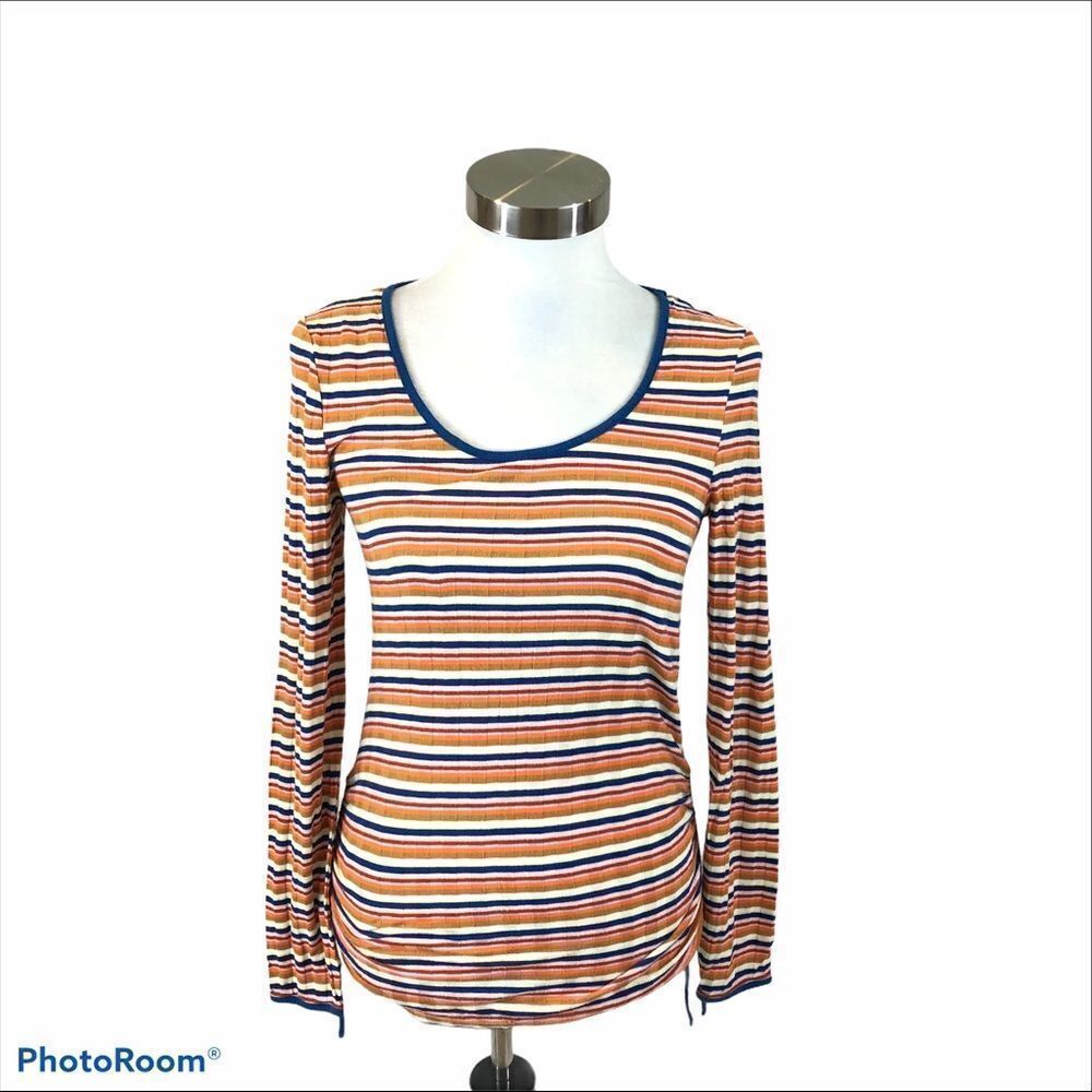ModCloth Ribbed Striped Long Sleeved Top Small